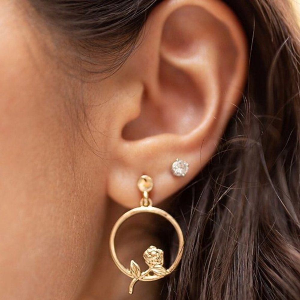 elegant rose hoop earrings by UO